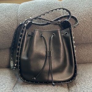 RARE Valentino Noir Rockstud Drawstring Hobo